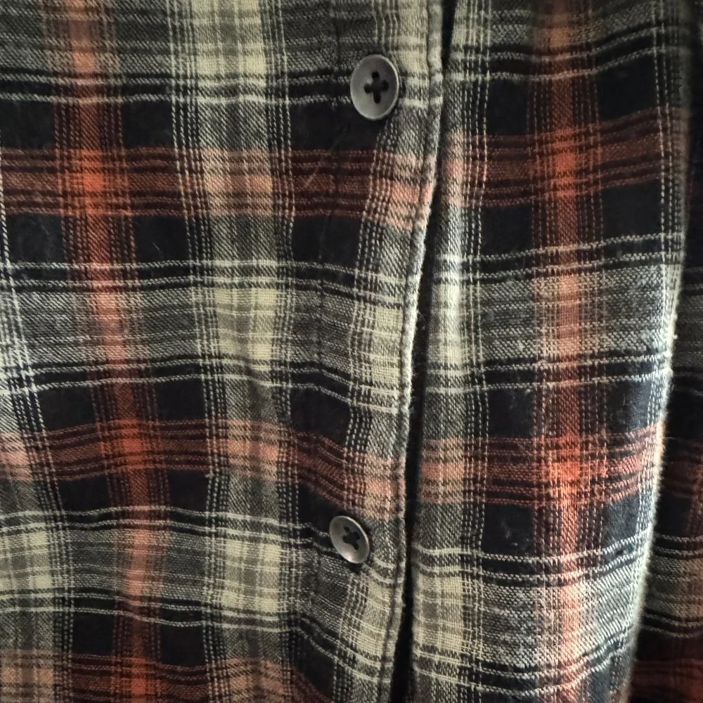 Nicholas K Orange, Cream and Black Plaid with Gingham Tunic - Sz Small - Picture 6 of 9
